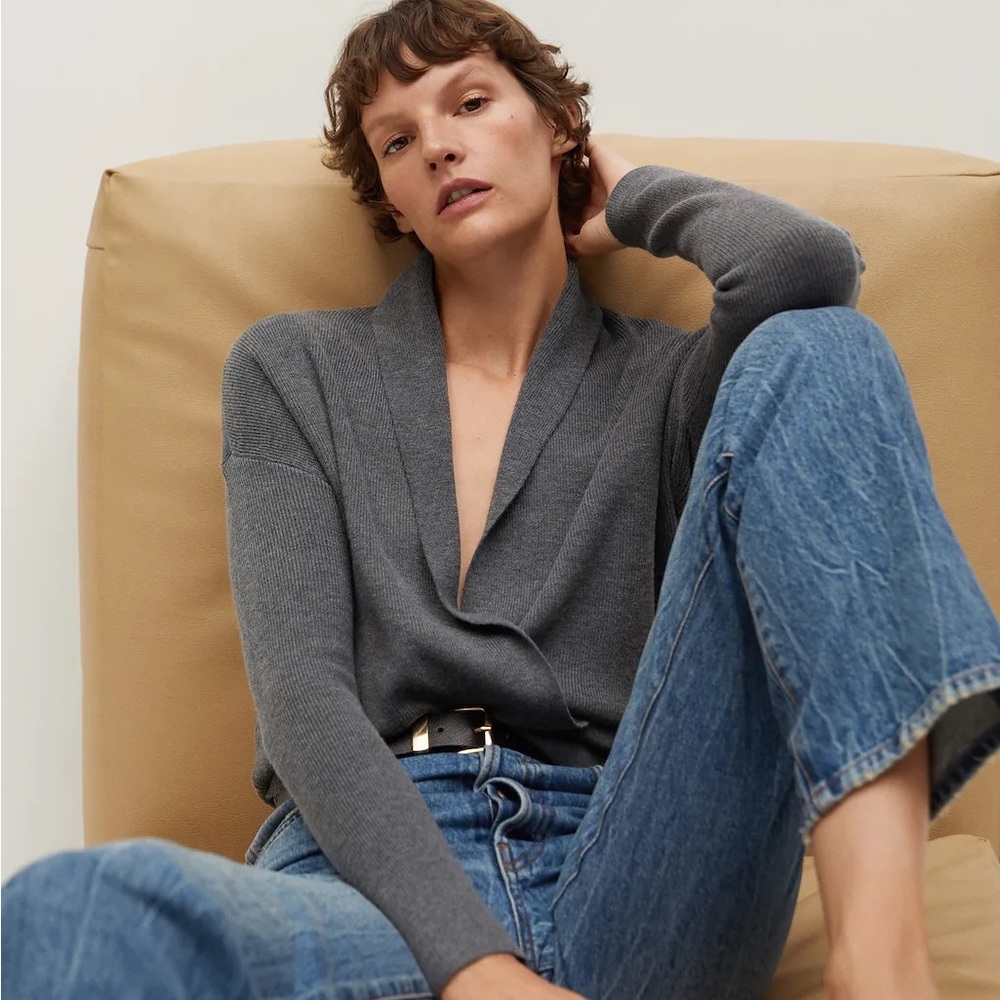 Mango Crossed knit sweater NWT